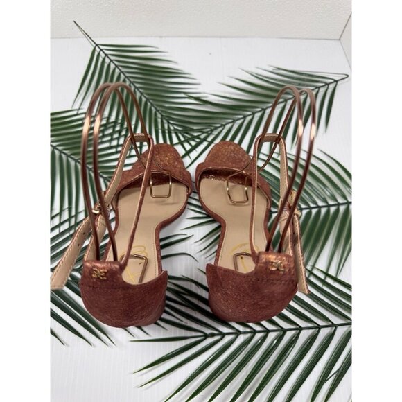 Sam Edelman Women's Rust Pink Yaro Block Wrapped Heel Ankle Strap Sandal Sz 9.5 - Picture 10 of 13